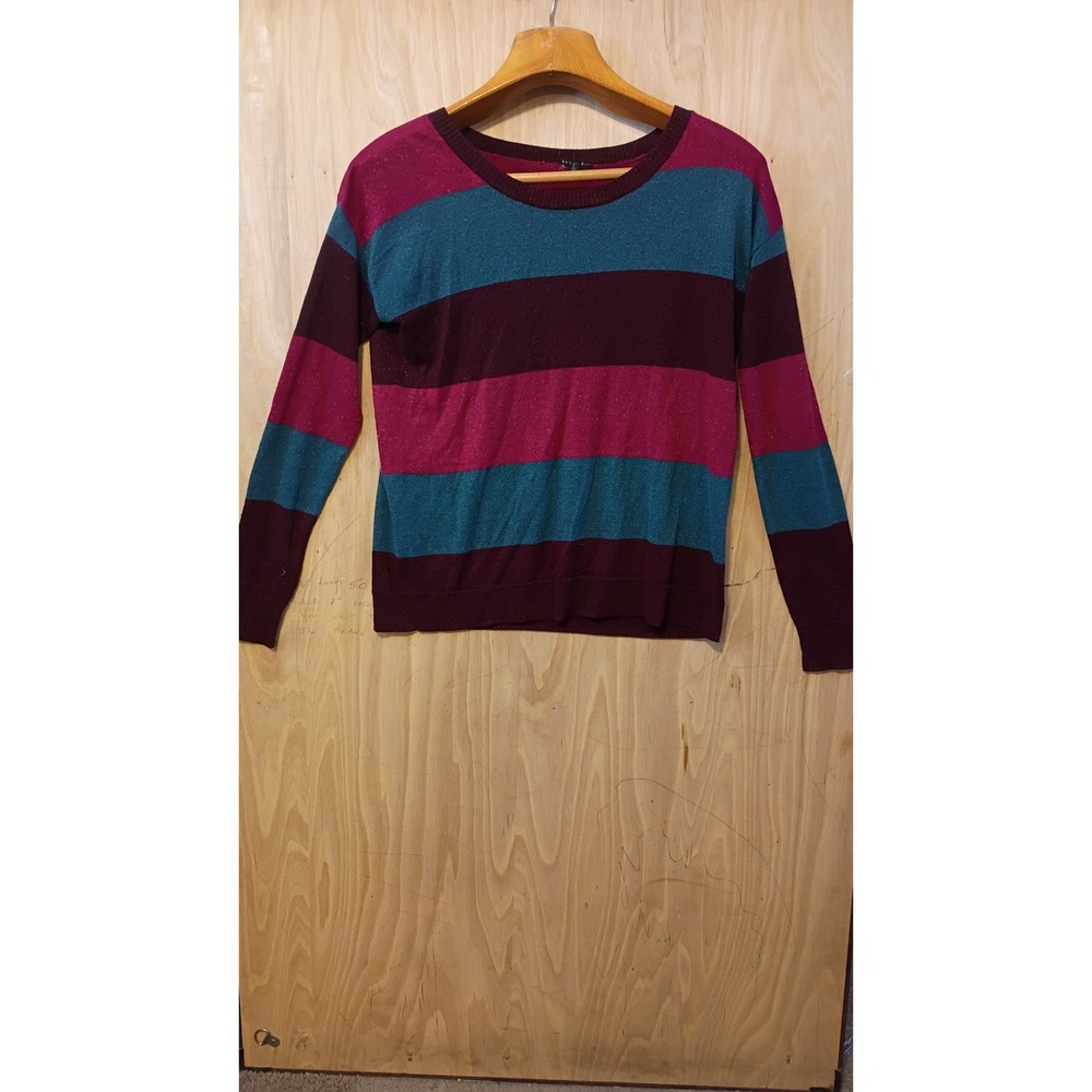 Westbound Metallic Shimmer Sweater Elbow Patches. Glitter Knit Top, Whimsigoth.